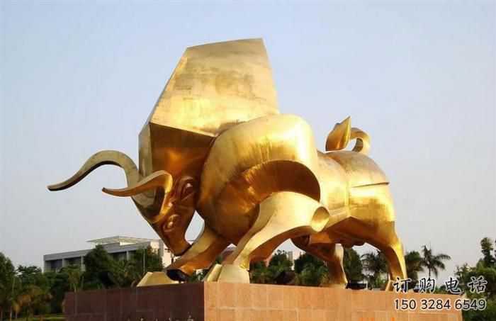 金牛雕塑廠家 廣場景觀類 不銹鋼金牛雕塑制作商