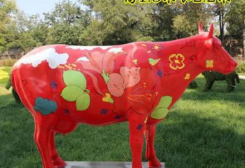 花牛雕塑廠家 彩色原理設計 不銹鋼花牛雕塑供應商