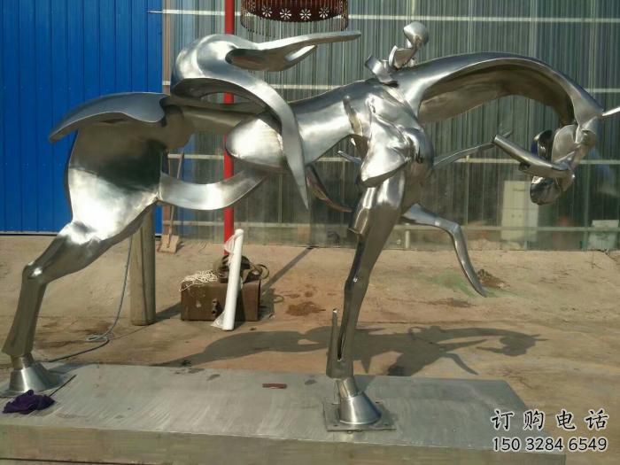 抽象馬雕塑廠家 金色動(dòng)物素材 不銹鋼抽象馬雕塑廠