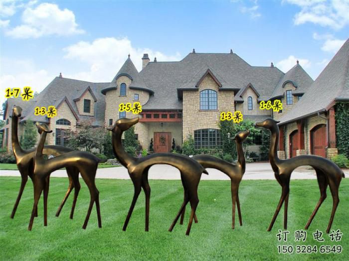 抽象梅花鹿雕塑廠家 幾何體型 抽象動(dòng)物小品