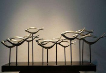 抽象魚雕塑廠家 幾何動物雕塑 幾何魚雕塑制作廠家