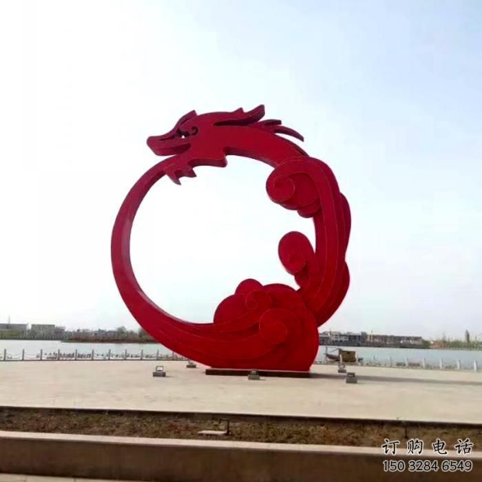 紅龍雕塑廠家 彩色系列 不銹鋼紅龍雕塑廠