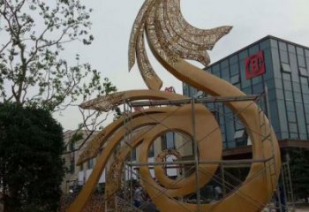 龍吐珠雕塑廠家，現(xiàn)代工藝設(shè)計 不銹鋼龍吐珠雕塑園景