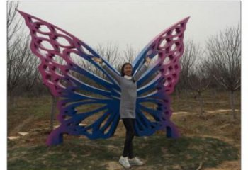 蝴蝶翅膀雕塑廠家 人影蝴蝶類 透雕蝴蝶翅膀雕塑工廠