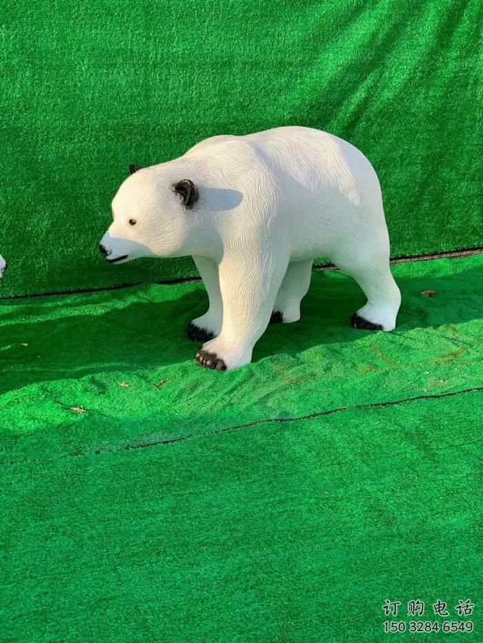 仿真北極熊雕塑廠家 加工白色北極熊雕塑