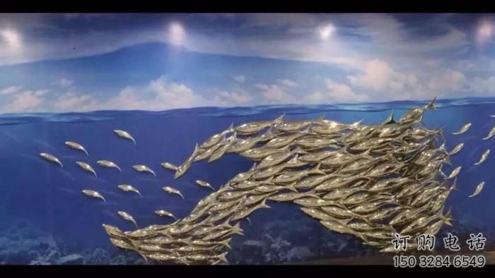 群魚雕塑廠家 水景動(dòng)物類 定制不銹鋼群魚雕塑