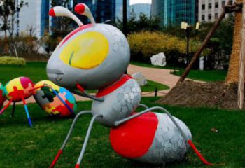 彩繪螞蟻雕塑廠家 供應(yīng)不銹鋼彩繪螞蟻雕塑