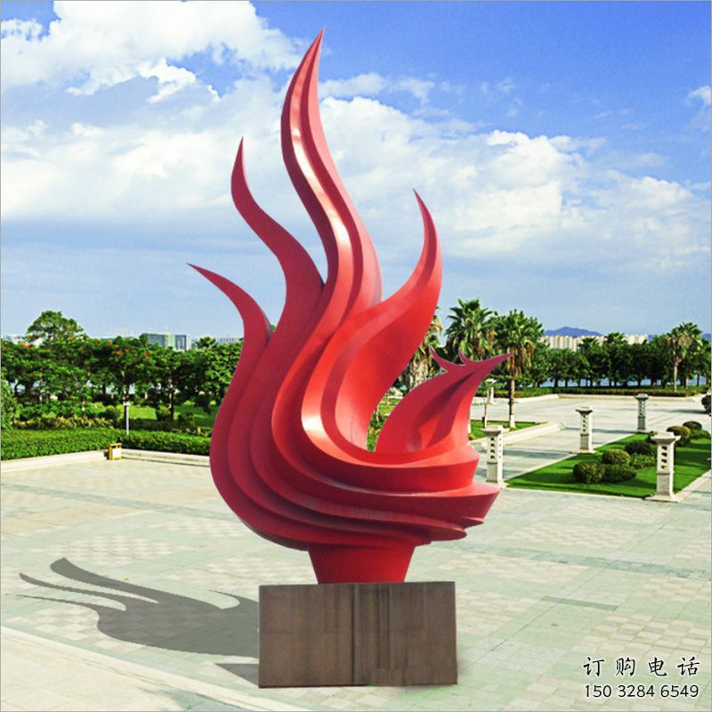 紅鳳凰雕塑廠家 五指紅鳳凰雕塑 不銹鋼紅鳳凰雕塑