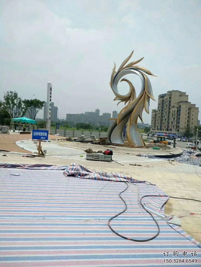 抽象鳳凰雕塑廠家 現代元素概念 不銹鋼鳳凰廠家雕塑