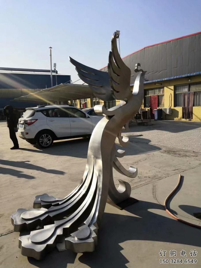 立體鳳凰雕塑廠家 金屬不銹鋼鳳凰雕塑生產廠家
