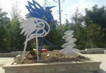 鏤空仙鶴雕塑廠家 生產鏤空不銹鋼仙鶴雕塑