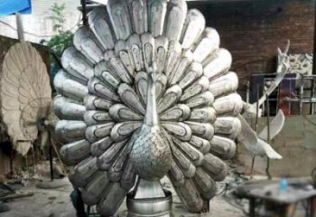 孔雀開(kāi)屏雕塑廠家 金屬鍛造方式 不銹鋼孔雀開(kāi)屏雕塑