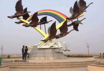 人字大雁雕塑廠家 隊形排列 人字大雁雕塑生產制作