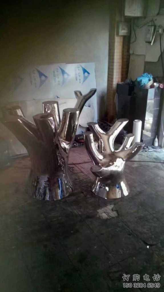 園林不銹鋼樹墩雕塑 抽象樹墩雕塑廠家