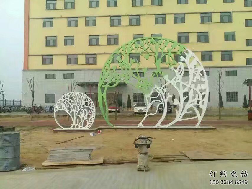 剪紙樹雕塑廠家 園林剪紙不銹鋼雕塑