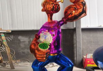 卡通人電鍍雕塑 電鍍不銹鋼卡通人雕塑