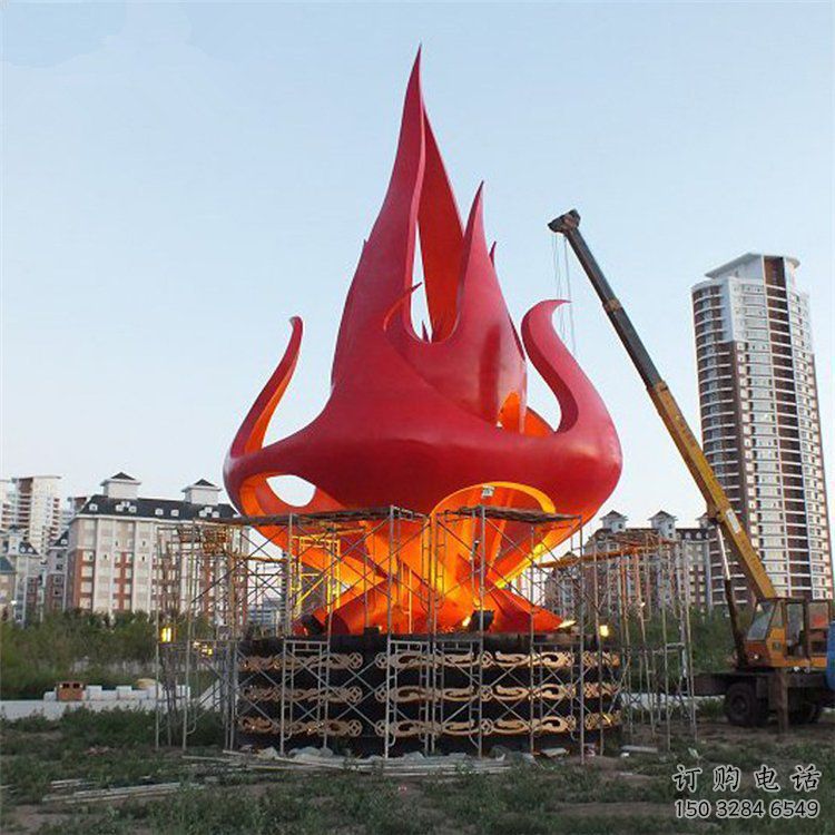 火苗雕塑 城市不銹鋼標識雕塑擺件