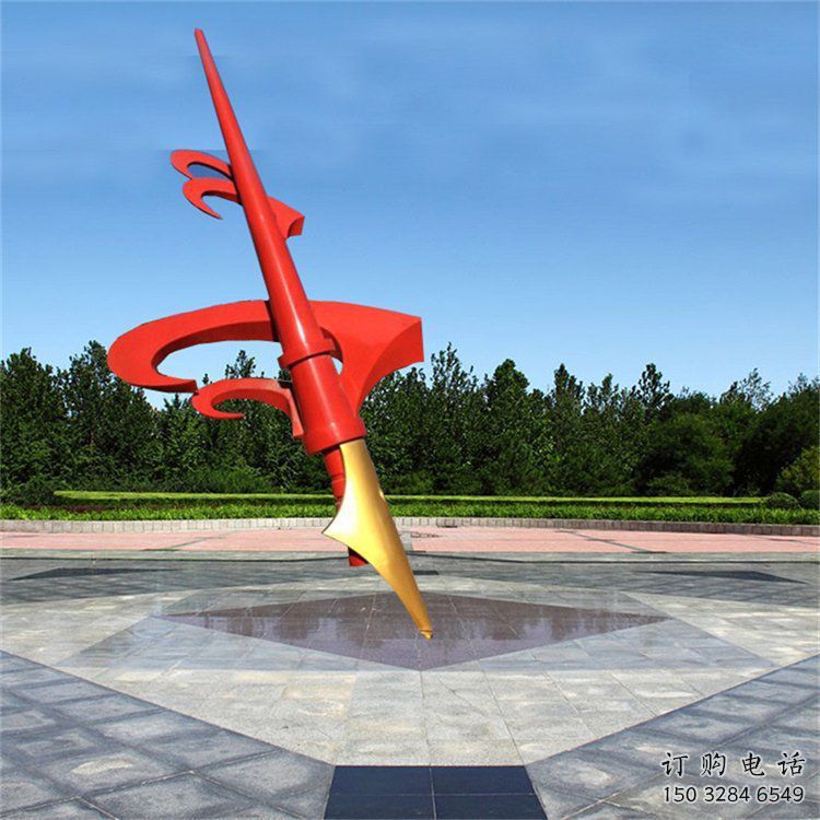 烤漆鋼筆雕塑 不銹鋼廣場鋼筆雕塑