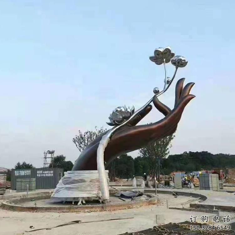 拈花指雕塑 公園景觀 不銹鋼拈花指雕塑