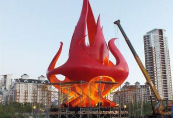 火苗雕塑 城市不銹鋼標(biāo)識(shí)雕塑擺件