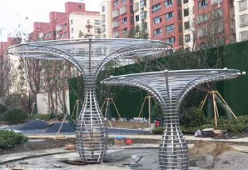 鋼管樹雕塑 鏡面不銹鋼鋼管樹雕塑