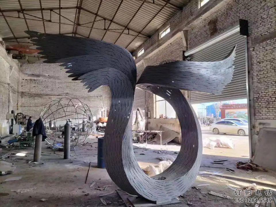 翅膀雕塑廠家 抽象景觀雕塑 不銹鋼翅膀雕塑