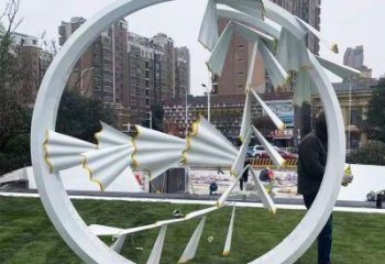 圓環(huán)雕塑 折紙圓環(huán)雕塑 不銹鋼圓環(huán)雕塑廠家