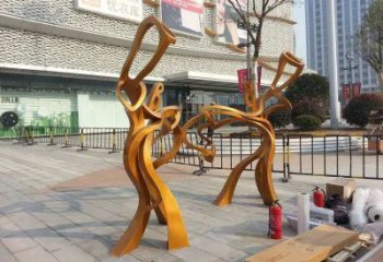 抽象人雕塑  步行街不銹鋼人物雕塑