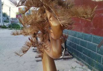 松樹雕塑廠家 不銹鋼松樹雕塑 烤漆植物雕塑