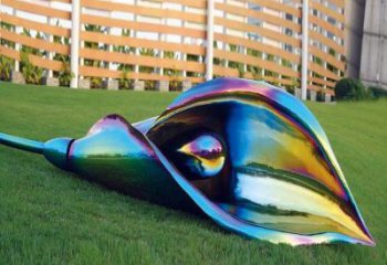 電鍍百合花雕塑 不銹鋼電鍍植物雕塑