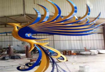 蘭陵孔雀雕塑廠家 飛翔姿態(tài) 展翅不銹鋼孔雀雕塑