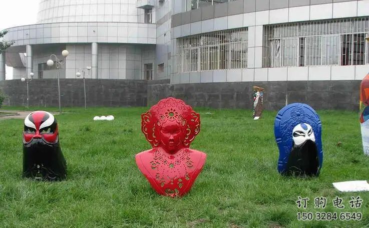 臉譜雕塑廠家 抽象人物雕塑 不銹鋼臉譜景觀雕塑