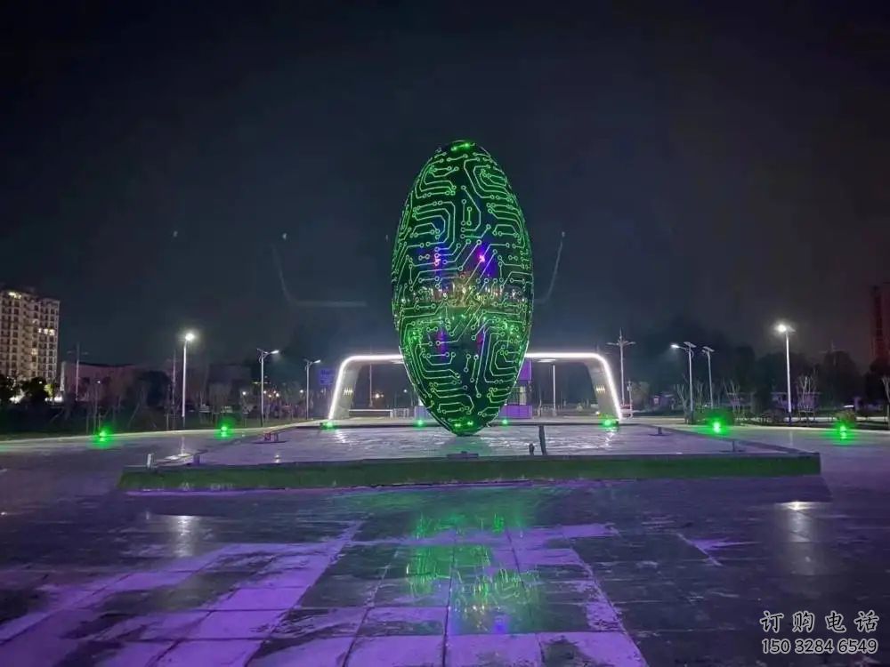 鏤空發光球雕塑廠家 變光原理設計 不銹鋼發光球雕塑