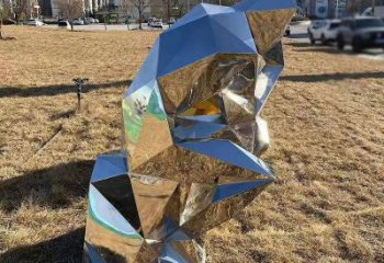 沉思者雕塑廠家 鏡面幾何人物 不銹鋼沉思者雕塑