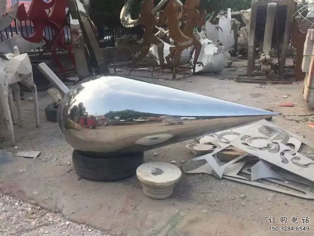 水滴雕塑廠家 噴鑄工藝 不銹鋼鏡面水滴雕塑