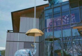 大象頭雕塑廠家 穿墻動(dòng)物擺件 不銹鋼大象頭雕塑