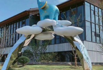 大象門頭雕塑廠家 動(dòng)物門頭雕塑 不銹鋼大象門頭雕塑