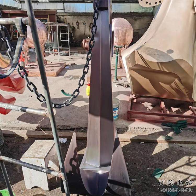 船舵雕塑廠家 棱面結(jié)構(gòu)設計 不銹鋼船舵雕塑制作