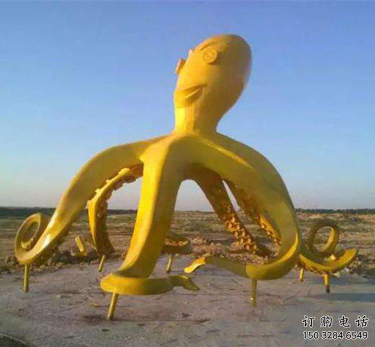 八爪魚雕塑廠家 生物景觀小品 不銹鋼八爪魚雕塑制作