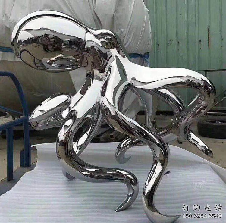 八爪魚雕塑廠家 鏡面生物特點 不銹鋼鏡面八爪魚雕塑