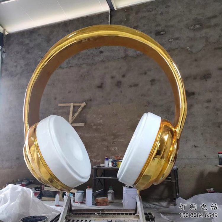 耳機(jī)雕塑廠家 現(xiàn)代景觀小品 不銹鋼耳機(jī)雕塑制作