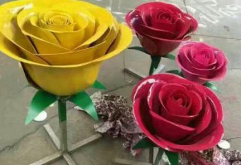花朵雕塑廠家 烤漆仿真花雕塑 不銹鋼仿真花朵雕塑