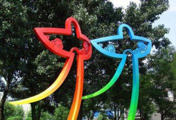 抽象風(fēng)箏雕塑廠家 公園美陳裝飾  不銹鋼抽象風(fēng)箏雕塑