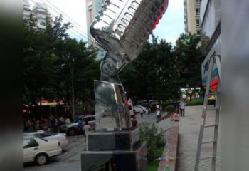 留聲機雕塑廠家 戶外藝術品 不銹鋼留聲機雕塑加工