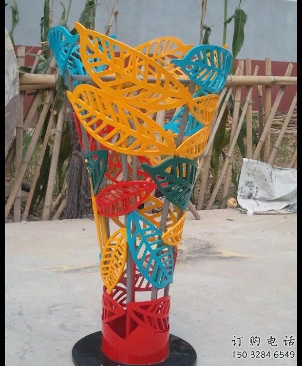 楓葉雕塑廠家 鏤空烤漆擺件 戶外街道楓葉雕塑