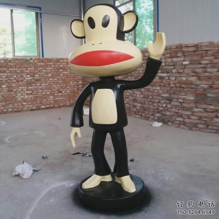 猴子雕塑廠家 彩繪卡通小品 戶外幼兒園猴子雕塑