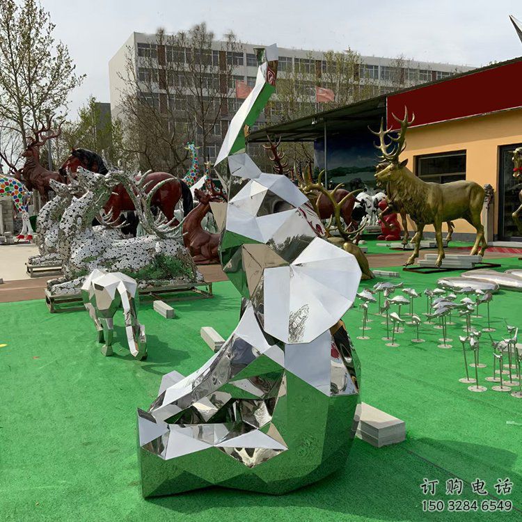 大象雕塑 幾何切面動物 大型戶外大象雕塑廠家