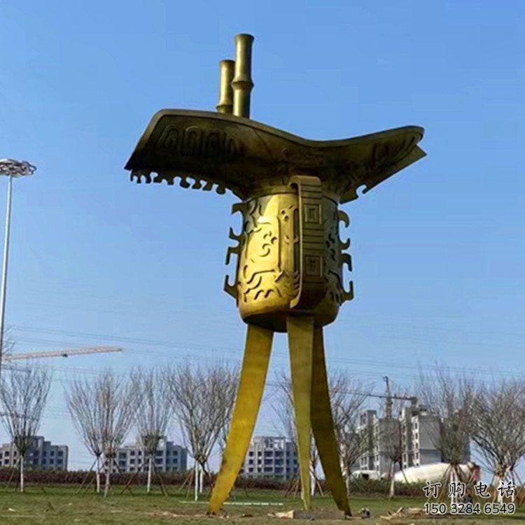 酒尊雕塑 廣場(chǎng)景觀小品 烤漆不銹鋼酒尊雕塑廠家