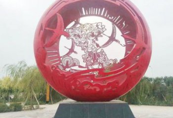 鏤空球雕塑 剪紙烤漆擺件 大型不銹鋼鏤空球雕塑廠家