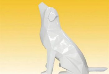 切面小狗雕塑廠家 別墅區戶外小品 幾何小狗雕塑